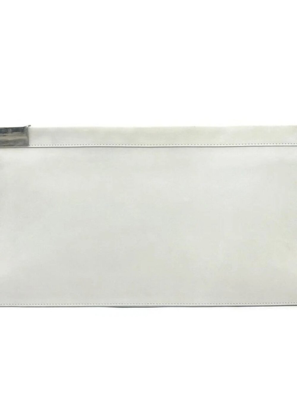 Auth Maison Margiela Clutch Bag Light Gray Nubuck/Silvertone - h31617a